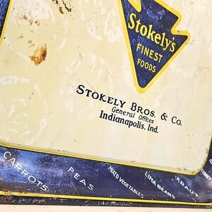 Vintage Stokely's Finest Foods Metal Advertising Serving Tray